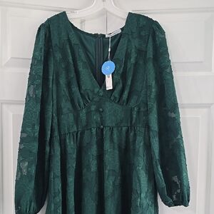 Cupshe Green Floral Dress